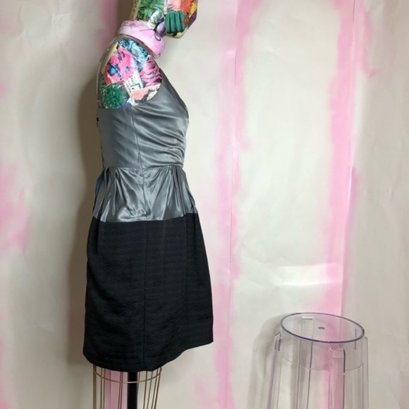 BCBGMaxAzria Embossed Cocktail Dress LBD Jacquard - Picture 2 of 6